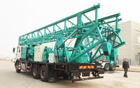 Foreuse hydraulique montée sur camion pour puits d'eau, profondeur 600-1000m, moteur diesel