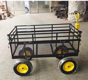 頑丈1000LBSスチールメタルガーデンカート180回転ハンドル13インチタイヤ1000LBSガーデンメッシュカートツールプラットフォームカート - Product Image 3