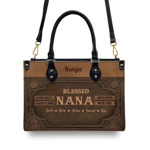 Blessed Nana PU Leather Femmes Sac à main POD Dropship Sac fourre-tout à la mode pour dame - Product Image 1