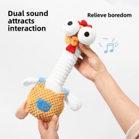 Jouet sonore Xingran en peluche pour chiens et chats, résistant aux morsures, pour le nettoyage des dents, anti-stress, motif poulet à long cou, anti-ennui