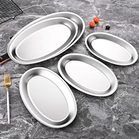 Plateau à Kimchi en Acier Inoxydable 304 Doré, Accessoires Coréens pour Bulgogi, Plat à Trempette à Double Paroi, Vaisselle de Restaurant Polie