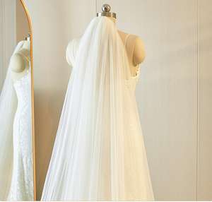 Nouveau <span class=keywords><strong>Voile</strong></span> de Mariée 2024 à 1 Couche avec Appliques en Dentelle, Long <span class=keywords><strong>Voile</strong></span> de Mariée de 3 Mètres Blanc Ivoire Longueur Cathédrale, <span class=keywords><strong>Voile</strong></span> de Mariée Économique - Product Image 6