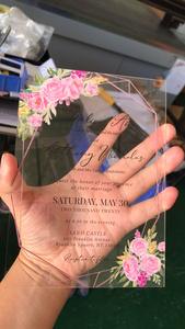 高品质定制您自己的个人生日派对商务毕业卡豪华亚克力婚礼请柬 - Product Image 6