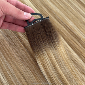 ผมต่อแบบ Genius Weft แท้ 100% จากโรงงานโดยตรง เกรด Virgin Remy แบบเครื่องจักร  บางเฉียบ มองไม่เห็นรอยต่อ  แบบ Double Drawn - Product Image 1