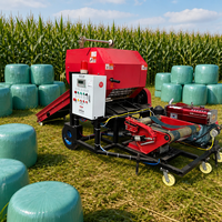 Machine d'emballage automatique de films étirables pour ensilage avec moteur et boîte de vitesses, faible bruit, pour l'emballage de balles de luzerne et de tiges de maïs, idéale pour les petites exploitations