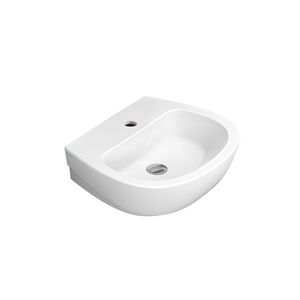 Lavabo suspendido Demy de 55 cm con un solo orificio para baño - Product Image 1