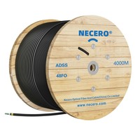 Cable de Fibra Óptica ADSS 12 24 48 96 144 288 Hilos/Fibras Monomodo G652D 100 Metros Spam