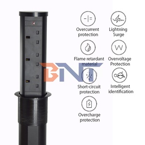 Enchufe Neumático Estándar del Reino Unido <span class=keywords><strong>de</strong></span> 16A, Enchufe del Reino Unido <span class=keywords><strong>de</strong></span> Aleación <span class=keywords><strong>de</strong></span> Aluminio para Tomacorriente Neumático Oculto en la Cocina para Encimera CN/EU - Product Image 5