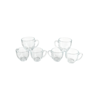 Glazen koffiemok & theekop met helder glazen handvat voor espresso, latte, feestjes - milieuvriendelijk, hittebestendig, voor thuis & café.