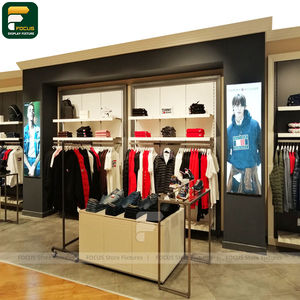 Étagère de présentation de vêtements élégante pour la vente au détail, comptoir de vêtements, armoire à vêtements, meuble de magasin en verre - Product Image 1