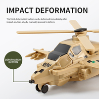 Hélicoptère jouet à friction avec logo personnalisé, style avion de chasse militaire, véhicule transformable en un clic avec roues pour enfants