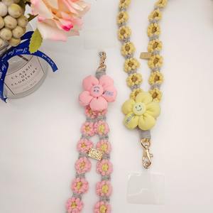 Mode <span class=keywords><strong>téléphone</strong></span> portable lanière <span class=keywords><strong>bandoulière</strong></span> corde Anti-perte chaîne <span class=keywords><strong>bandoulière</strong></span> tissé à la main marguerite fleur tournesol <span class=keywords><strong>collier</strong></span> <span class=keywords><strong>bijoux</strong></span> - Product Image 4