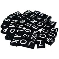 Bloques de Construcción con Letras y Números Impresos 1x1, Negros, Pequeños, Accesorios para Proyectos de Placas de Identificación Personalizadas DIY MOC