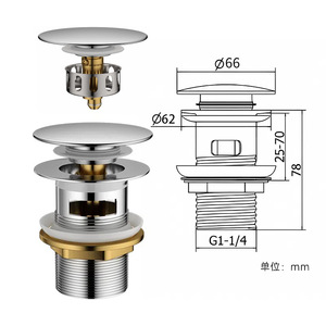 Bouchon de lavabo universel avec <span class=keywords><strong>filtre</strong></span> attrape-<span class=keywords><strong>cheveux</strong></span> escamotable pour salle de bain - Product Image 6