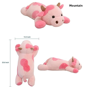 Lying-down Simulation Cow Cute Plush Toy Sleeping Hugging <b>Pillow</b> <b>Large</b> Bed Doll Wholesale Polyester Material PP Cotton Filling - Product Image 1