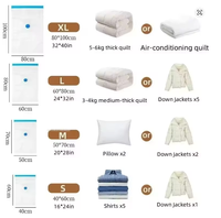 Sac de rangement sous vide réutilisable en PA+PE, économiseur d'espace, scellant pour vêtements, literie, aliments, emballage de voyage, usage domestique