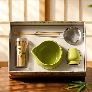 Ensemble complet de fouets <span class=keywords><strong>à</strong></span> matcha en céramique pour la cérémonie du thé japonaise, kit en grès vert avec bol <span class=keywords><strong>à</strong></span> matcha et coffret cadeau personnalisé - Product Image 2