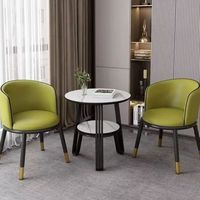 Chaise de négociation en cuir avec cadre en bois, style minimaliste et luxueux, pour bureaux commerciaux, réceptions et salles d'attente