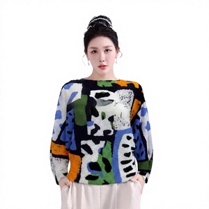 Fornitura Diretta dalla Fabbrica: Camicia Donna Autunno 2026 con Motivo Zebrato, Patchwork Colorato, Stile Retrò, in Poliestere Elasticizzato, Vestibilità Comoda, Collo Tondo - Product Image 3