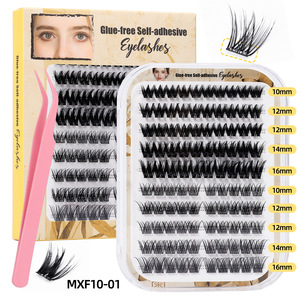 No Glue DIY Segment False Eyelashes Thick 3D Stereo Reusable Quick Wear No Removal Needed <b>Lashes</b> For Daily Party Eye Makeup - Product Image 5