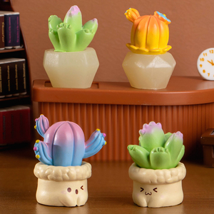 Mini figurines de cactus et de plantes succulentes en résine mignonnes pour décorations paysagères, mini ornements de plantes en pot, accessoires de bricolage - Product Image 4