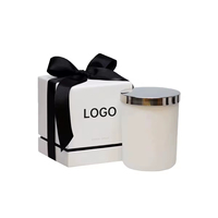 Boîtes de bougies parfumées de luxe recyclées avec logo personnalisé, revêtement UV, emballage en papier kraft avec ruban