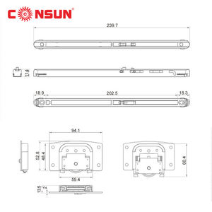 SR662-W Meubles Armoire Hardware Accessoires Chargement 35KG Acier Amortisseur Soft Close Porte Coulissante Amortisseur Et Rouleau - Product Image 5