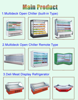 Lemari Pendingin Display Supermarket Komersial Cina Flishel, Pendingin Udara, Kontrol Temperatur Digital, Multi-Pintu, Anti Beku