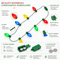 Collier lumineux LED de Noël de 94 cm, 9 lumières, à piles, clignotant, idéal pour les fêtes, événements, cadeaux de détail