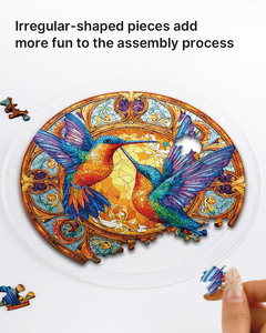 Attrape-soleil moderne en verre teinté avec colibris et cristaux artificiels, décoration ronde à suspendre pour fenêtre, pour la maison et le jardin - Product Image 5