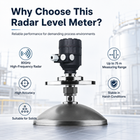 Transmetteur de niveau radar FMCW 80 GHz pour liquides agressifs, portée 15 m, précision élevée +/- 2 mm, sortie HART 24 VDC, capteur de niveau HF55