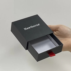 Miễn Phí Thiết Kế Biểu Tượng Tùy Chỉnh In Matt Đen Cứng Nhắc Trượt Ngăn Kéo Hộp Gói Nước Hoa Mỹ Phẩm Đồ Trang Sức Hộp Giấy - Product Image 3
