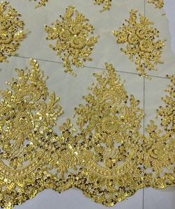 2023 New Design Factory Wholesale Wedding Bridal <strong>Lace</strong> <strong>Fabric</strong> <strong>Heavy</strong> Bead <strong>Lace</strong> <strong>Fabric</strong> - Product Image 6