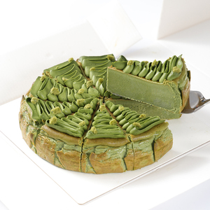Série <span class=keywords><strong>de</strong></span> desserts glacés : Gâteau au <span class=keywords><strong>fromage</strong></span> crémeux au matcha et chocolat <span class=keywords><strong>cru</strong></span>, 8 pouces, 850g, faible en gras, 10 tranches, pour la restauration et les pâtisseries - Product Image 1