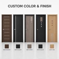 Portes intérieures pour villa, appartement, hôtel, grain de bois anthracite avec serrure électronique, finition couleur personnalisée, fabricant OEM ODM