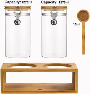 Barattolo da cucina con <span class=keywords><strong>zucchero</strong></span> <span class=keywords><strong>e</strong></span> sale da caffè bar contenitore per la conservazione dello <span class=keywords><strong>zucchero</strong></span> Set ermetico contenitore in vetro sottovuoto trasparente per caffè - Product Image 1