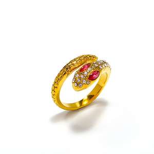 Anello di serpente pieno d'oro titanio in acciaio inossidabile gioielli per le dita da donna alla moda Bagues Bijoux En <span class=keywords><strong>Aci</strong></span> Inoxyd Bague Ring - Product Image 6