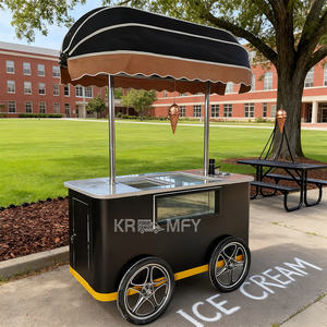 Congelador expositor de gelato, quiosco móvil de helados para calle, carrito de comida remolcable con luces LED, para exteriores, resistente al óxido, para comida rápida - Product Image 6