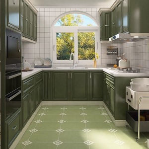Carreaux en porcelaine à motifs floraux en vert <span class=keywords><strong>et</strong></span> <span class=keywords><strong>blanc</strong></span>, style vintage, idéaux pour la décoration <span class=keywords><strong>de</strong></span> la <span class=keywords><strong>salle</strong></span> <span class=keywords><strong>de</strong></span> <span class=keywords><strong>bain</strong></span> <span class=keywords><strong>et</strong></span> <span class=keywords><strong>de</strong></span> la cuisine - Product Image 4