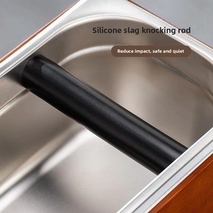 Caja para Posos de <span class=keywords><strong>Espresso</strong></span> de Gran Capacidad para Uso Comercial, de Acero Inoxidable y Madera, Accesorio para <span class=keywords><strong>Espresso</strong></span> - Product Image 3