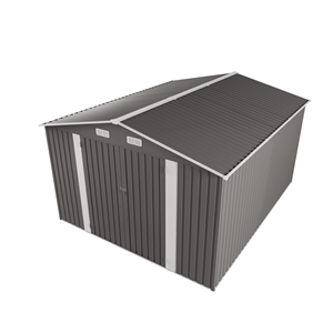 Caseta de Almacenamiento Exterior de 10x12 Pies, Caseta de Jardín Metálica Grande con Puerta Doble y Dos Ventanas Translúcidas, Caseta para Herramientas Impermeable - Product Image 5