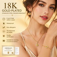 Collares Elegantes Personalizados de Acero Inoxidable 316L, Chapados en Oro de 18K PVD, Duraderos, Hipoalergénicos, con Circonita Cúbica 5A, Antideslustre