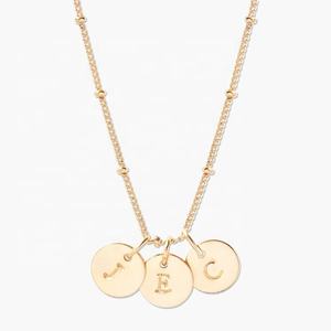 925 plata esterlina 14K/18K chapado en oro Vermeil joyería fina diseño clásico personalizado tres alfabeto inicial letra encanto collar - Product Image 2