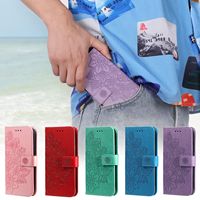 Casing Ponsel Lipat Kulit PU Desain Bisnis Mewah untuk 15 Pro Max & untuk S25 Ultra dengan Pola Embos