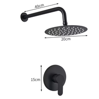 Ensemble de douche mural Tieba 8 pouces en acier inoxydable finition chromée avec jet de pluie, système de salle de bain avec mitigeur monocommande