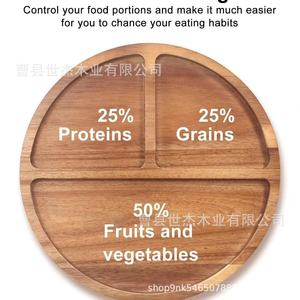 Shijie Wooden Serving <b>Tray</b> Round Solid Wood Fruit Plate With Compartments For <b>Snacks</b> And Desserts - Product Image 4