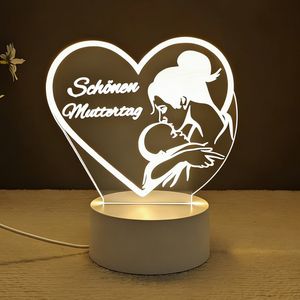 Cadeaux <span class=keywords><strong>pour</strong></span> la fête des mères, <span class=keywords><strong>anniversaire</strong></span>, Thanksgiving, <span class=keywords><strong>pour</strong></span> <span class=keywords><strong>maman</strong></span>. Lampes de nuit LED 3D contemporaines en ABS personnalisées <span class=keywords><strong>pour</strong></span> la décoration de la maison et de la chambre - Product Image 1