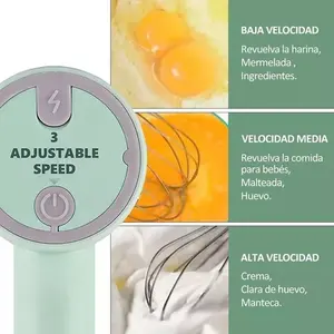 Elegate Hand Held Electric Food <b>Mixer</b> 1000W 3 Speeds With Wire Whip Attachments For <b>Kitchen</b> Use, Plastic Housing, USB & Battery - Product Image 4