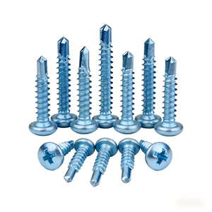 Vis autoperceuses à tête bombée de qualité supérieure, plaquées <span class=keywords><strong>zinc</strong></span> bleu et blanc, pour profilés en acier léger - Product Image 5