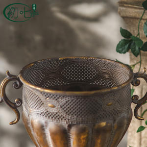 Pot de fleurs en fer forgé rétro européen, grand modèle, pour extérieur, jardin, décoration, pour plantes vertes. - Product Image 4